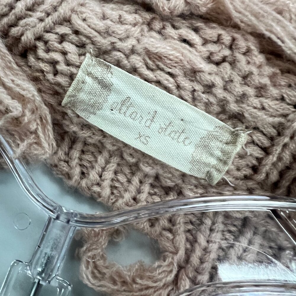 Altar'd State Womens Cable Knit Sweater Distressed Pink Size XS Oversized - Picture 8 of 9